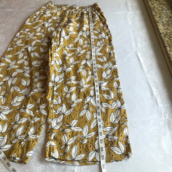 Rachel Zoe Mustard/White Floral Pants Women’s Size XS 100% Linen Bohemian Style - Picture 13 of 16